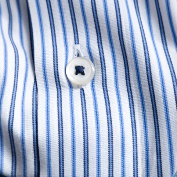 Banana Republic Men's Striped Dress Shirt Blue XL Strictly Business - Picture 9 of 10